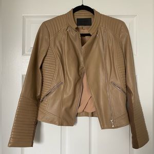 Comme USA Tan Faux Leather Jacket size small
